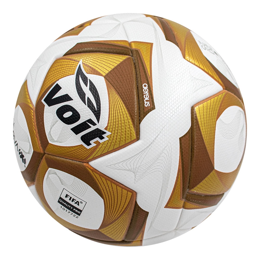 Voit Official Match Soccer Ball, FIFA Quality Pro Certified, Size 5, White and Gold, Professional Competition Grade