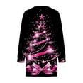 thumbnail image 5 of Christmas Outfit for Women Long Sleeve Loose Fit Tunic Tops with 2 Pockets Crewneck Xmas Printed T-shirts (M, Hot Pink 01), 5 of 5