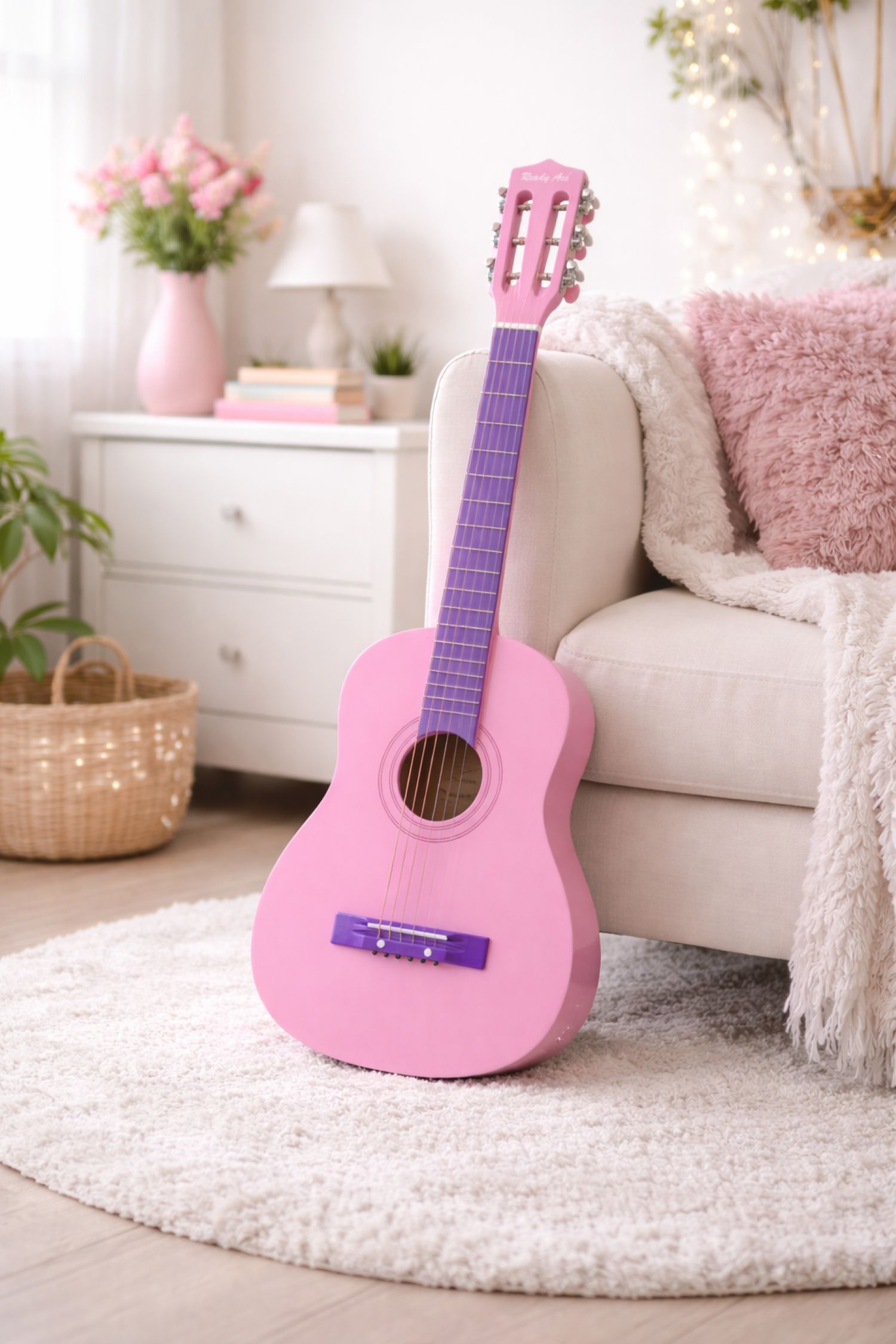Ready Ace 30in Toy Student Beginner Guitar Pink photo 3