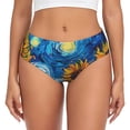 thumbnail image 1 of Balery Starry Night Sunflower Field Ropa Interior de Algodón para Mujer con Dibujo – Braguitas Cómodas y Elásticas, Estilo Clásico-4X-Large, 1 of 6
