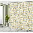 thumbnail image 4 of Ambesonne Floral Shower Curtain, Flowers and Dashes Around, 69"Wx75"L, Mustard Dark Blue and White, 4 of 4