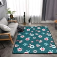 thumbnail image 2 of DouZhe Tapis de Zone Motif Fleurs de Printemps Mignon Antidérapant Lavable en Machine, Style Abstrait Vert, 63x48 Pouces, 2 of 6