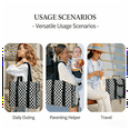 thumbnail image 6 of WANDF Tote Bag for Women with Zipper,Large Work Totes Laptop Bag with Multi-Pockets for College,Teacher,Nuser,Doctor,Durable Tote Bag for Travel,Beach,Gym(Black and White Grid), 6 of 8