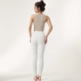 thumbnail image 6 of Women's Zip-Up Cropped Athletic Tank Top with Built-In Bra and Contoured Seam Design - X Large, Light Beige, 6 of 6