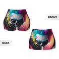 thumbnail image 3 of Sikiie Modern Abstract Colorful Skull A Print Workout Shorts Women Scrunch Butt Gym Shorts Seamless High Waist Tummy Control Yoga Biker Athletic Shorts, 3 of 5