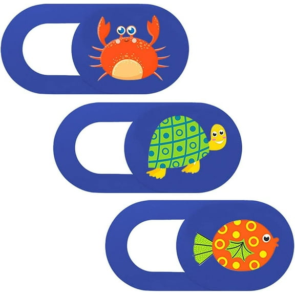 Computers Laptops 6Pcs Marine Animal Pattern Adhesive Webcam Cover Tablet Phone Camera Blocker Front Camera