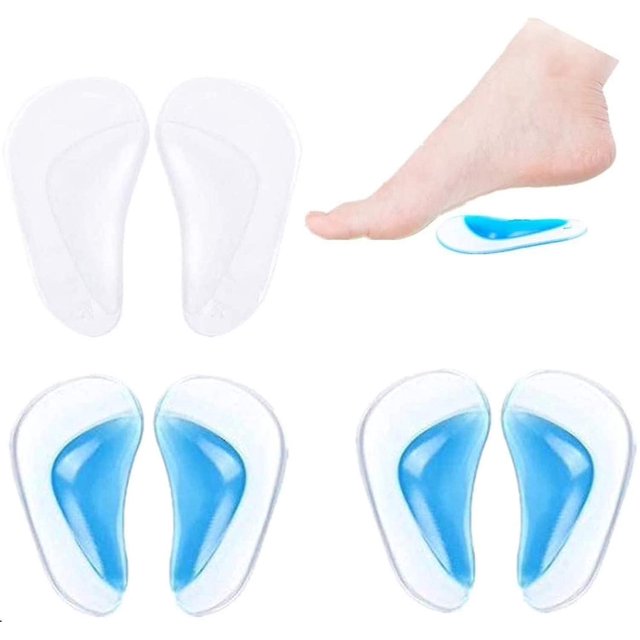 Kit de soporte de arco plano de 3 pares para pies planos, fascitis plantar, almohadillas de arco alto