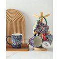 thumbnail image 6 of 16 oz Coffee Mugs Set of 4, Large Ceramic Coffee Cups, Colorful Mugs Set with Handles for Latte, Hot Cocoa, , Housewarming , Dishwasher & Microwave Safe, Bohemian, 6 of 6