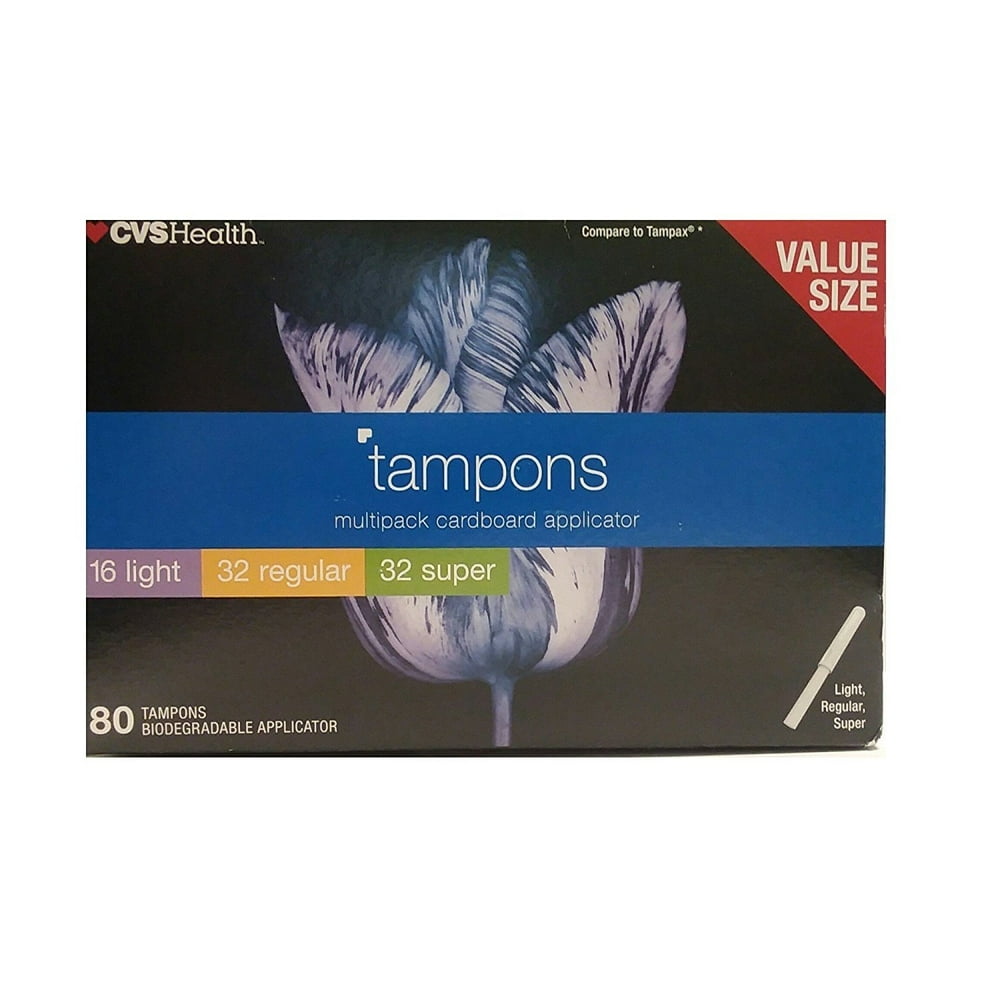 CVS Health Tampons Cardboard Applicator, MultiPack, 80 Tampons