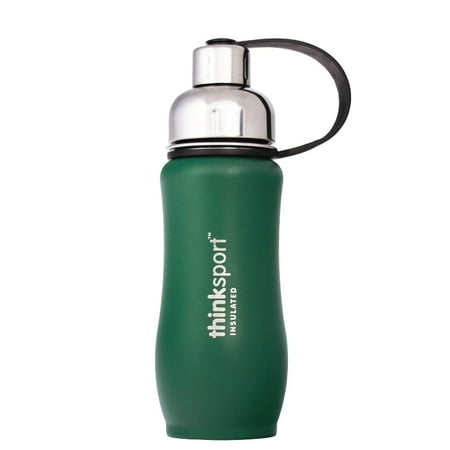 Safety Coated Bottles - Thinksport Insulated Sports Bottle, Coated Green, 12 Oz (350ml)