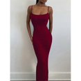 thumbnail image 4 of Vestido largo ajustado sin mangas de color liso para mujer, ideal para fiestas en la playa., 4 of 5