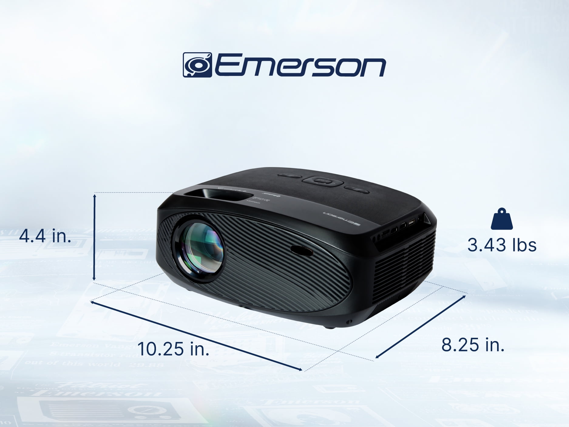 Emerson EVP-3002C 210″ Home Theater LCD Projector Combo, Black
