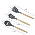 thumbnail image 2 of Wooden Silicone Spatula Soup Ladle Slotted Shovel Spoon No-Stick Home Kitchen Cooking Tools, 2 of 7