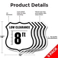 thumbnail image 2 of Caution Low Clearance 8 ft (5 Pack) 12 inch X 12 inch Shield-Shaped Rust-Free Aluminum Metal Signs Weather Resistant Made in the USA, 2 of 6