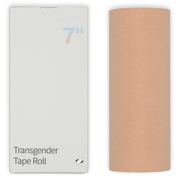 Transgender Tape 7", FTM Binder for Chest Binding, Tucking, Extra Wide Kinesiology Tape, 16.5 feet (Beige)