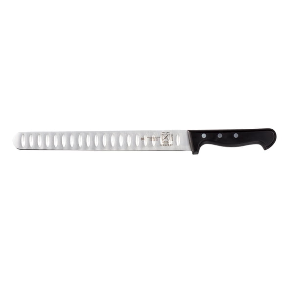 Barfly M23720 10" Granton Slicer Knife w/ Black Ergonomic Delrin® Handle, High-Carbon German Steel