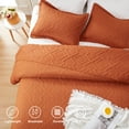 thumbnail image 5 of Quilt Set King Size 3 Pieces, Lightweight Burnt Orange/Rust Bedspread-98''x106'', Soft Microfiber Summer Quilt, Luxurious Warm Coverlet Set for All Seasons (Includes 1 Quilt, 2 Shams), 5 of 8