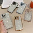 thumbnail image 5 of for iPhone Case,Luxury ElectroPlated Frame Crystal Bling Glitter Sparkle Sparkly Silicone Soft Shockproof Phone Case (Gold,iPhone 15 Pro Max), 5 of 5