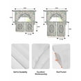 thumbnail image 5 of Beige Teal Boho Swag Kitchen Curtains Sets for Windows 24 Inch Length, Medieval Vintage Ethnic Floral Abstract Short Window Curtain Panels Swags Valances and Tiers 3 Piece Set for Cafe/Dining Room, 5 of 5