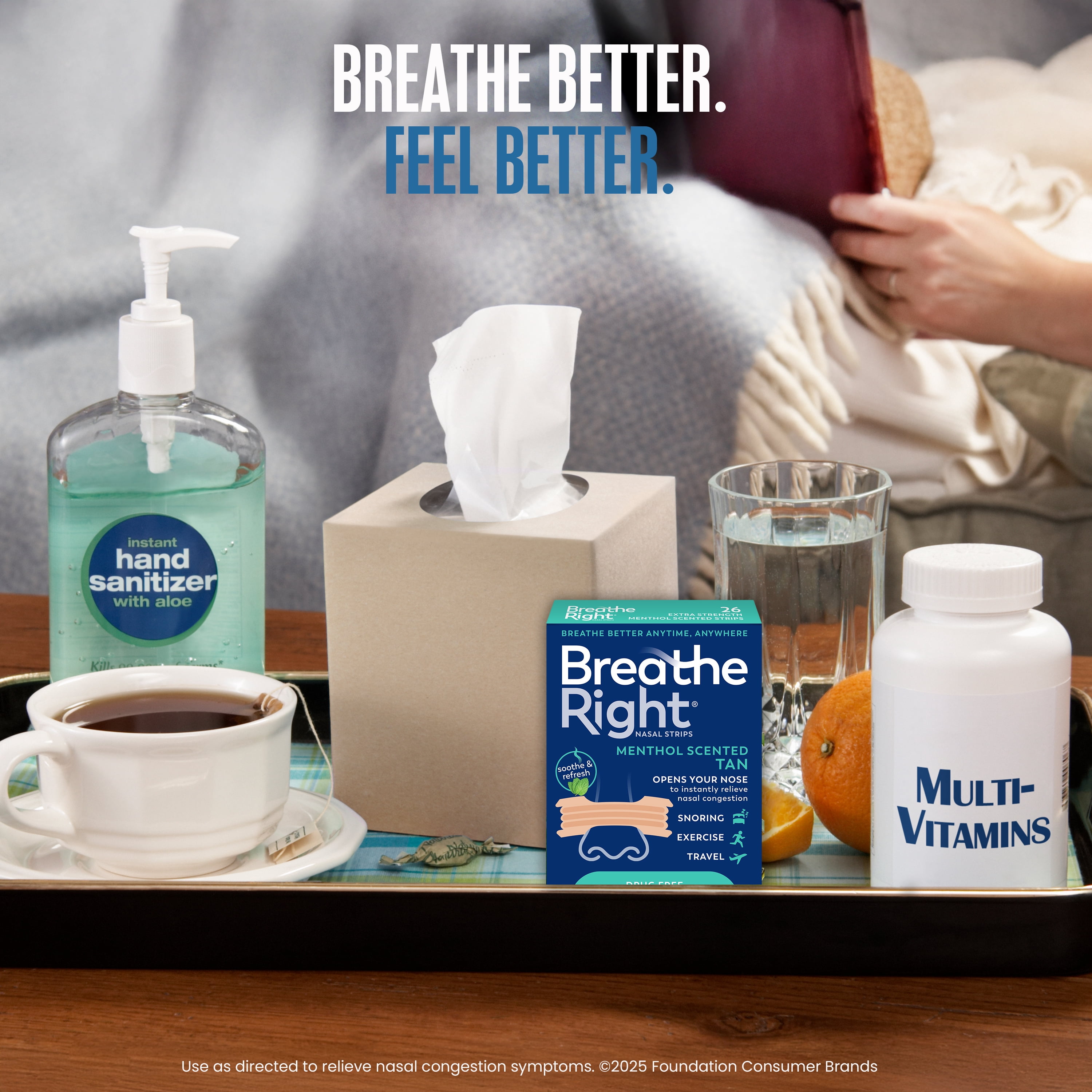 (4 pack) Breathe Right Extra Strength Nasal Strips, Menthol Scented, Drug-Free, 26 Count