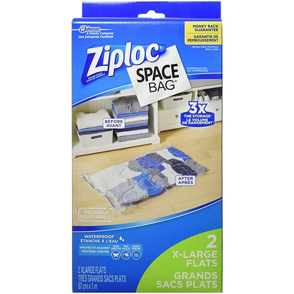 Space Bag Clothes Vacuum Sealer Storage Bags for Home and Closet Organization, Protects from Moisture, Dust and Pests, Extra Large, 2 Count