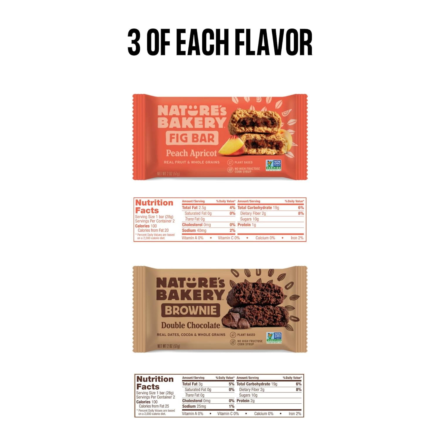 Stone Ground Whole Wheat Fig Bars - 36 Count Variety Pack All Natural, Non-GMO Snack Variety Box, Assorted Variety Pack