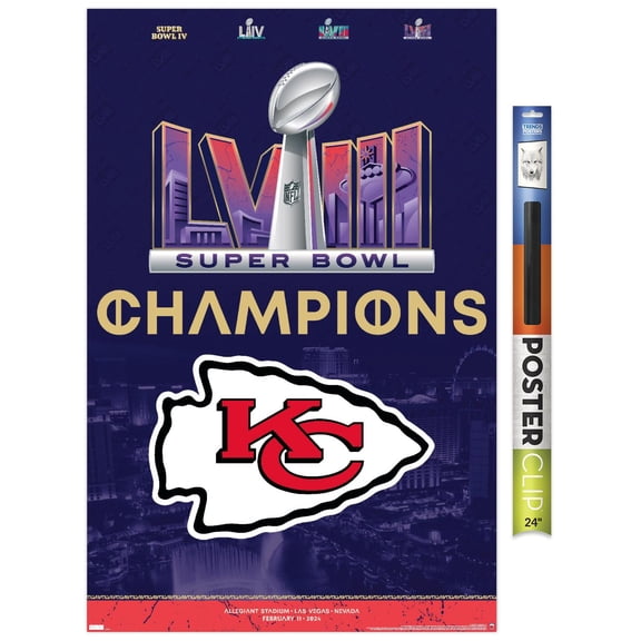 NFL Kansas City Chiefs - Super Bowl LVIII Team Logo Wall Poster, 22.375" x 34"