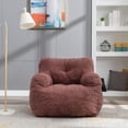 thumbnail image 4 of BISHE Bean Bag Chairs, Soft Tufted Foam Bean Bag Chair with Teddy Fabric for Adults and Kids, Comfy Lazy Sofa for Living Room, Bedroom, Red, 4 of 10
