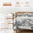 thumbnail image 6 of 3 Piece Dinosaurs Boy Duvet Cover Set Full Size, Microfiber Comforter/Quilt Cover with Corner Ties and 2 Pillowcases, Gray Funny Cartoon Forest Animals All Season Soft Bedding with Zipper Closure, 6 of 8