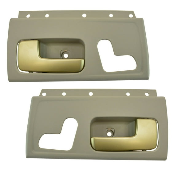 TRQ Front Interior Door Handle Beige & Gold LH RH Pair Kit for Lincoln Town Car DHA37660