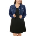 thumbnail image 3 of Chaqueta de dril recortada uxcell Azul Oscuro 3XL, 3 of 5