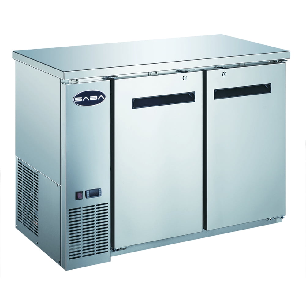 Heavy Duty Commercial Stainless Steel Back Bar Cooler with 2 solid
