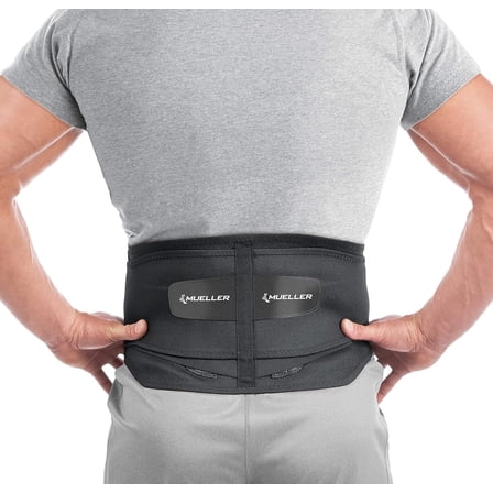 MUELLER Sports Medicine Adjustable Lumbar Back Brace with Removable Pad, Back Pain Relief Support for Men and Women, Ideal for Upper and Lower Back Pain, Sciatica, Scoliosis, Black