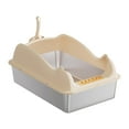thumbnail image 1 of Caja de arena abierta, bandeja de arena para mascotas, suministros para mascotas, bandeja de arena para gatos, bandeja de arena para gatos pequeños y Caqui, 1 of 8