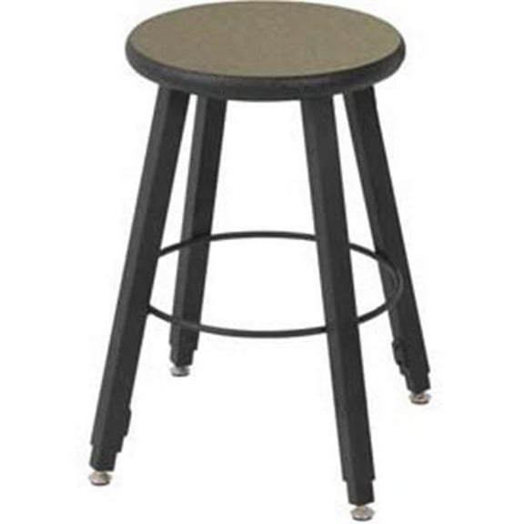 18 in. Fixed Four-Legged Square Tube Fully Welded Stool  Grey Nebula Laminate - Lotz Armor Edge Seat