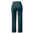 thumbnail image 4 of WTXUE Solid Color Cotton Flax Elastic Long Pants Beach Leisure Trousers Loose Pants for Women 8-10, 4 of 5