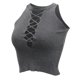 thumbnail image 4 of Sin Mangas de de Tiras de s Mujeres Ata para Arriba de Punto Acanado - gris, L Sunnimix blusas sin mangas, 4 of 8