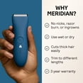 thumbnail image 4 of Meridian Trimmer Original Pubic & Body Hair Electric Shaver for Men & Women, Ocean, 4 of 10