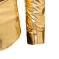 thumbnail image 6 of LIIPEE Men Shirts Fashion Glittering Sequins Long Sleeve Lapel Button Down Shirt Male Classic Fit Comfortable Breathable Soft Party Dance Shirts,Gold,S, 6 of 6