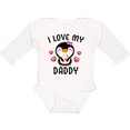 thumbnail image 3 of Inktastic I Love My Daddy with Cute Penguin and Hearts Girls Long Sleeve Baby Bodysuit, 3 of 5