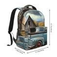 thumbnail image 2 of Lsque Sac à Dos Décontracté Vintage Camion Motif Scène de Ferme pour École, Travail, Voyage – Sangles Réglables, Multiples Compartiments – Design Ergonomique, Compatible avec Ordinateurs Portables et Tablettes-Taille Unique, 2 of 5