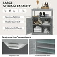 thumbnail image 5 of Costway Bathroom Floor Cabinet Storage Organizer with Open Shelf & Double Shutter Door Grey, 5 of 9