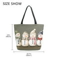thumbnail image 5 of FORMRS Womens Canvas Tote Bag with Zipper Inner Pocket Shoulder Handbag, Cute Snowmen, 5 of 7