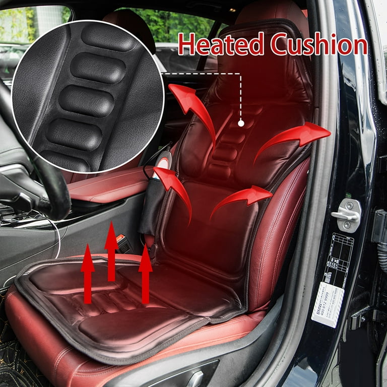 Heated Car Massager Back Massager Heat Mat Seat Cushion 3 Vibrating Motors,  Massage Cushion Chair Pad for Auto Home Office Chair Massager with 9  Massage Nodes 