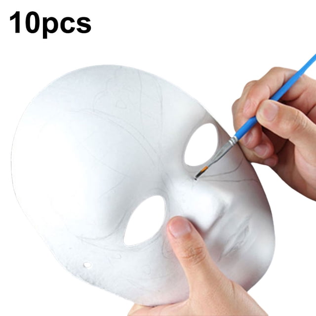 Máscara Papel para Pintar Facial Completa 10 Piezas Superficie Lisa Creativa Hombres Y Mujeres