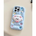thumbnail image 5 of Kawaii 3D Cartoon Teddy Bear Phone Case with Stand for iPhone 13, Perfect for Kids, Girls, Boys, Teens, and Women, Beige Cute Girly Animal Thick Soft Silicone Phone Cover, 5 of 6