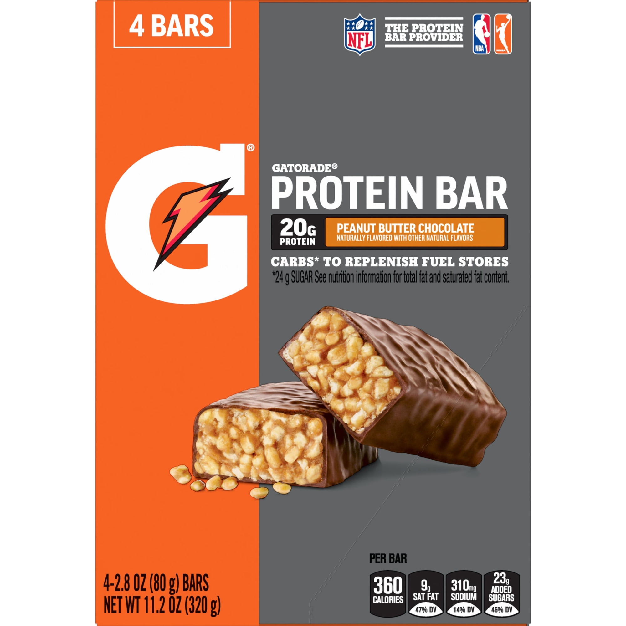 Gatorade Protein Bars Peanut Butter Chocolate , 2.8 Oz 4ct