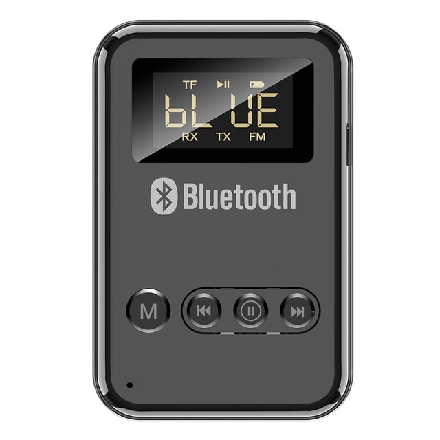 Ccdes Receptor Bluetooth, pantalla digital Adaptador de audio Bluetooth de alta definición 2 en 1 para automóvil para amplificador de potencia para altavoz