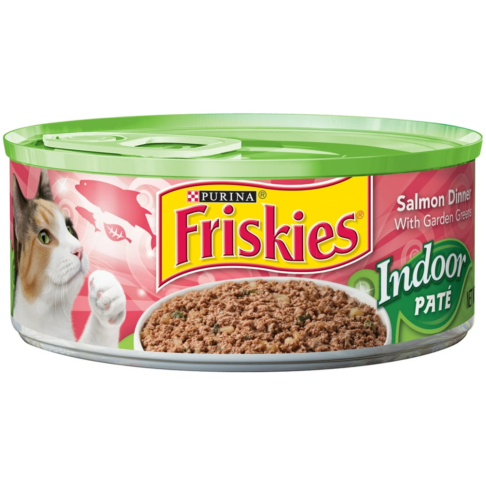 (24 Pack) Friskies Indoor Pate Wet Cat Food, Indoor Salmon Dinner With ...