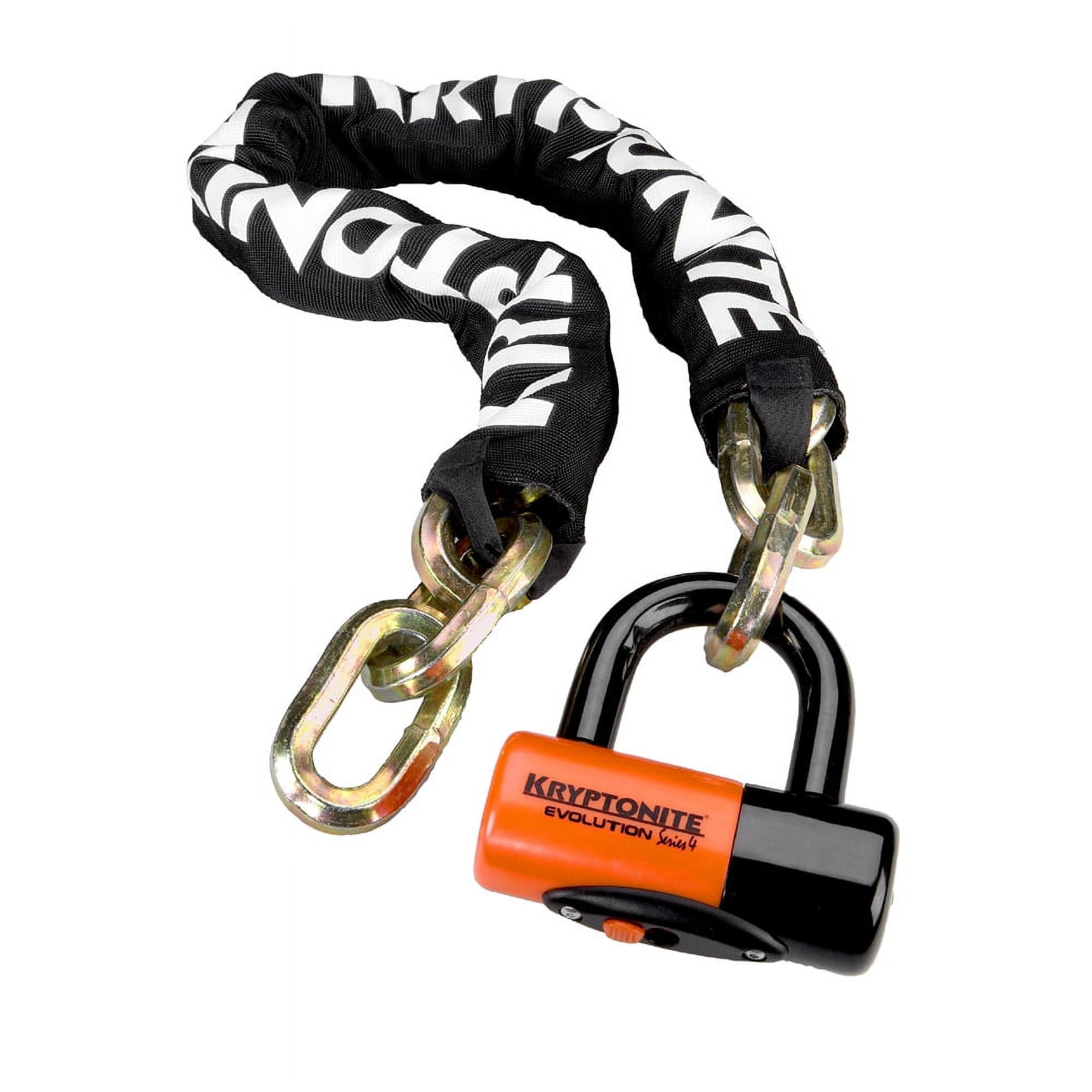 Kryptonite New York Chain 1210 and Evolution Disc Lock Black/Orange, 14mm x 100cm